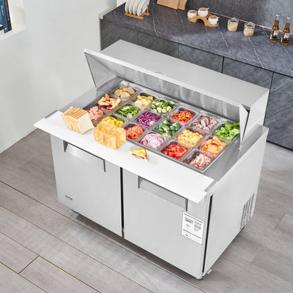 KSR-48BM1 - 48" Stainless Steel Salad Prep Table with 18 Pans