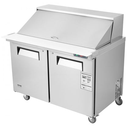 KSR-48BM1 - 48" Stainless Steel Salad Prep Table with 18 Pans