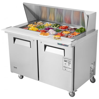 KSR-48BM1 - 48" Stainless Steel Salad Prep Table with 18 Pans