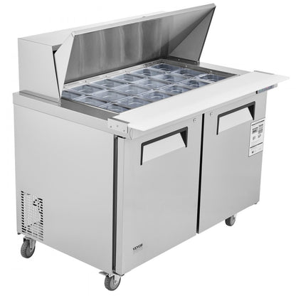 KSR-48BM1 - 48" Stainless Steel Salad Prep Table with 18 Pans