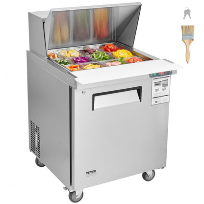KSR-27BM1 - Stainless Steel 28" Salad Prep Table with 12 Ingredient Pans
