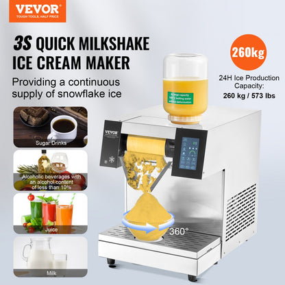 QLX260F15-1 - 573LBS/24H Air-Cooled Snowflake Ice Machine for Commercial Use