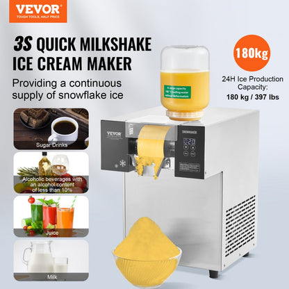 QLX100F2-1 - Fast 1200W Ice Machine for Milkshake & Snowflake Ice