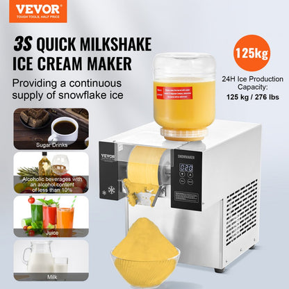 FC125FD-1 - 276LBS/24H Stainless Steel Ice Machine for Ice Cream