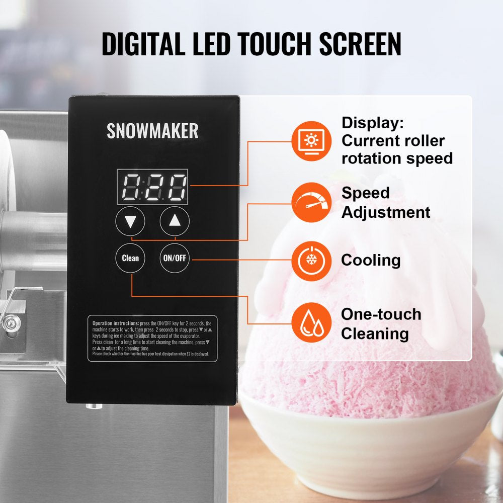 FC125FD-1 - 276LBS/24H Stainless Steel Ice Machine for Ice Cream
