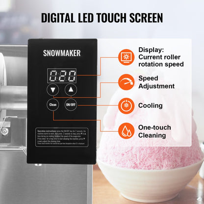 FC125FD-1 - 276LBS/24H Stainless Steel Ice Machine for Ice Cream