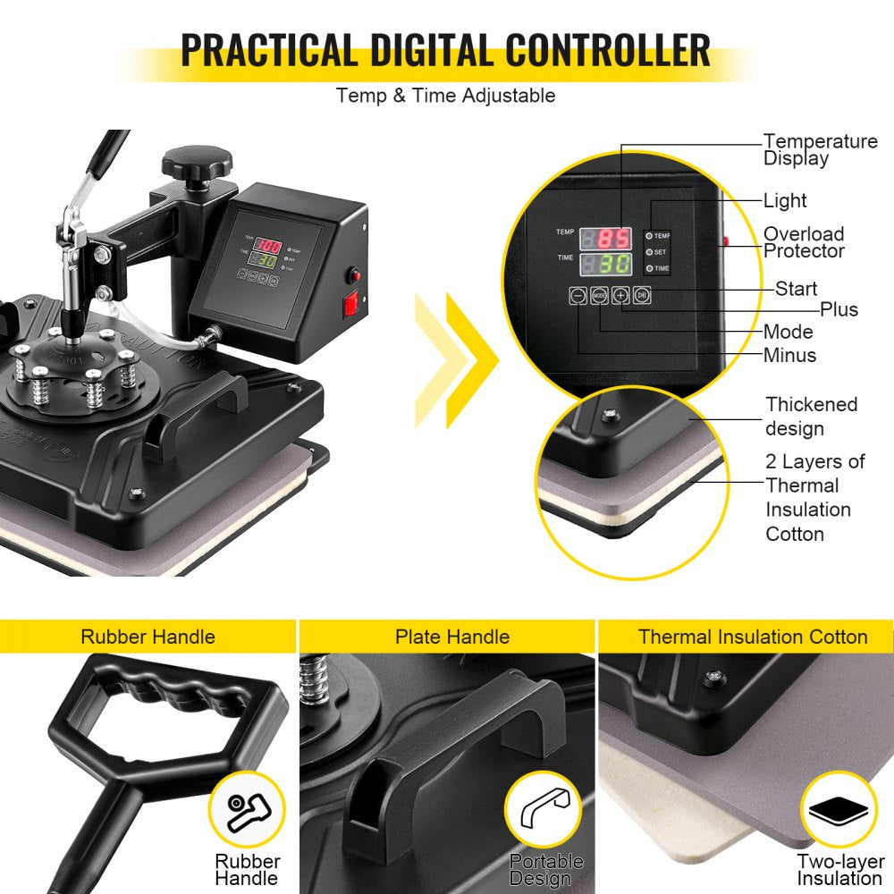 010707800481 - 12" x 15" Heat Press & 14" Vinyl Cutter Kit