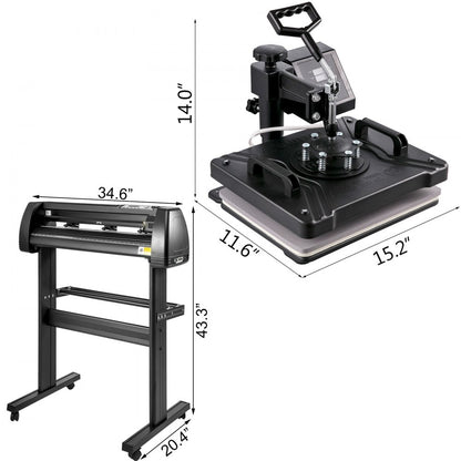 010263547281 - 28" Vinyl Cutter & 12"x15" Heat Press Combo Kit