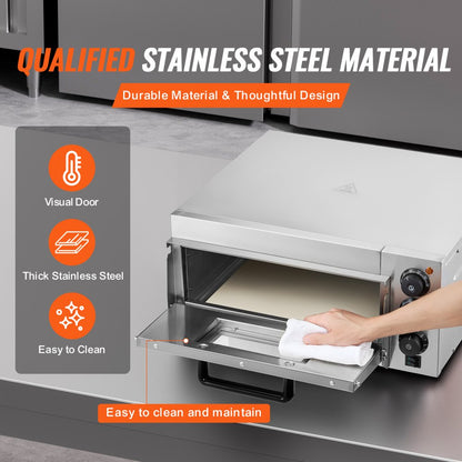 FY-EP-1 - 16-Inch Stainless Steel Pizza Oven with Precise Temperature Control