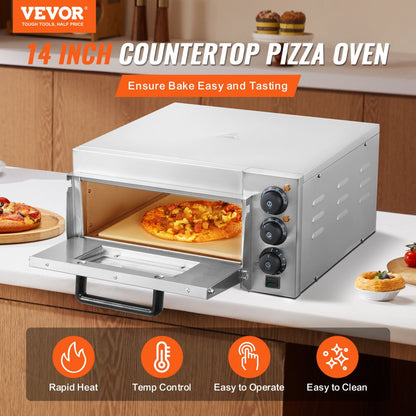 FY-1EP-1 - VEVOR 14" Electric Pizza Oven with Dual Heating for Perfect Baking