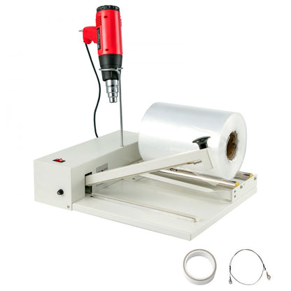 010314562725 - Durable 12" Iron Shrink Wrap Machine with Heat Gun & Film