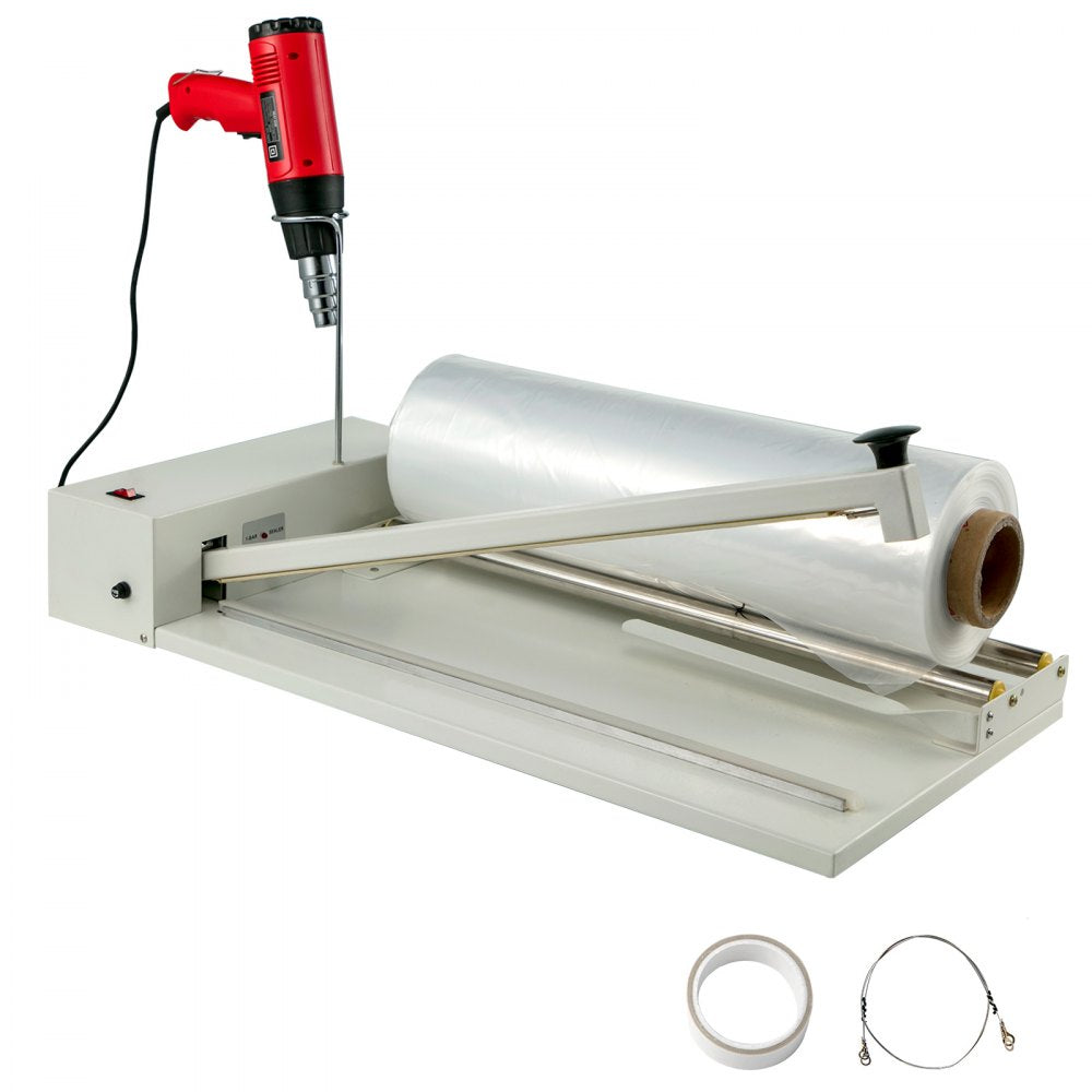 010684450558 - 18" Iron Shrink Wrap Sealer with Hot Air Gun & Film