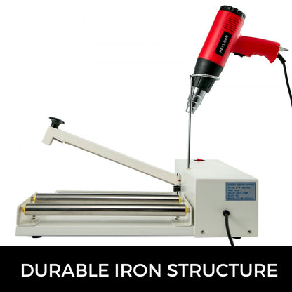 010684450558 - 18" Iron Shrink Wrap Sealer with Hot Air Gun & Film