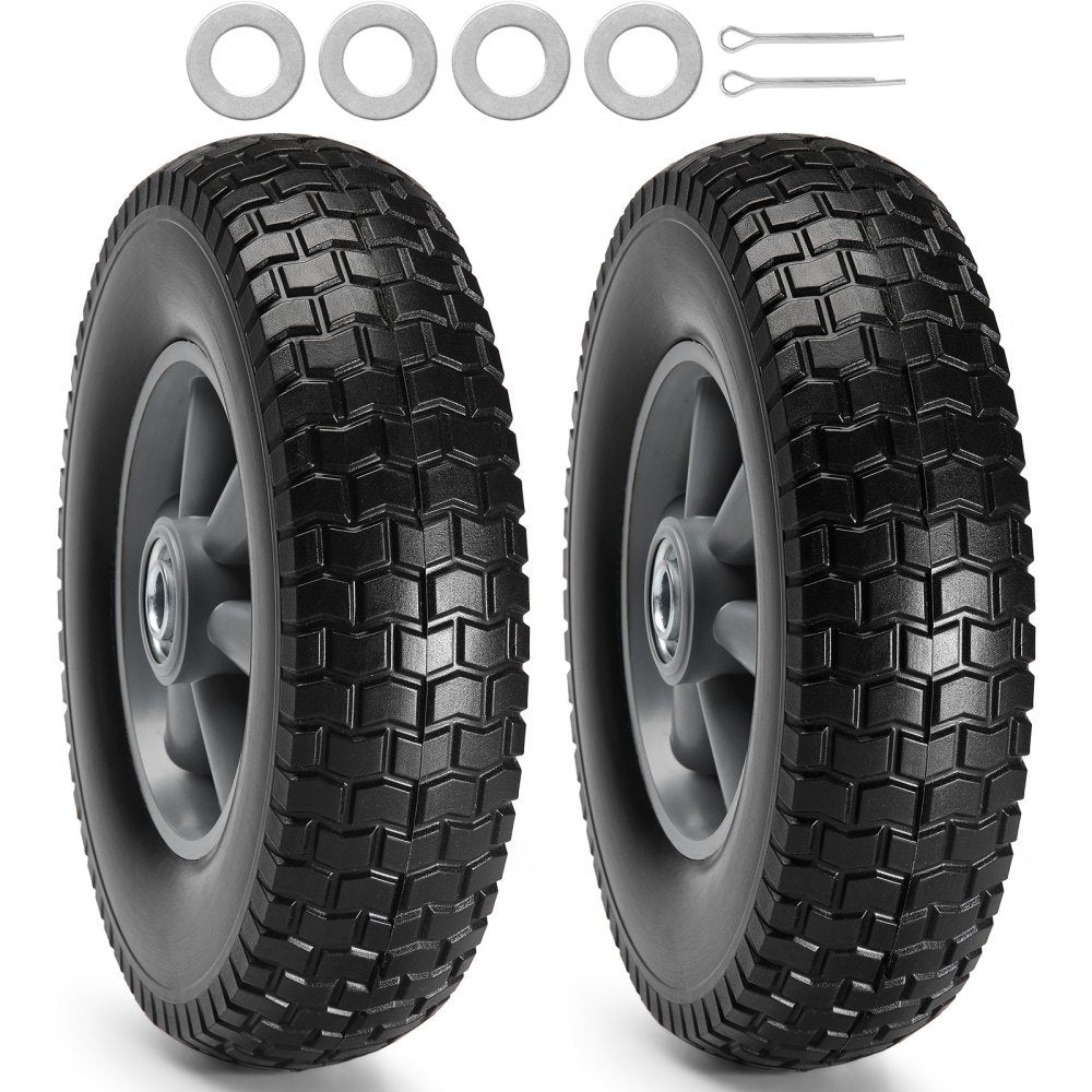 CJPU0079 - 10" Solid PU Run-Flat Tires for Heavy Loads, No Flats