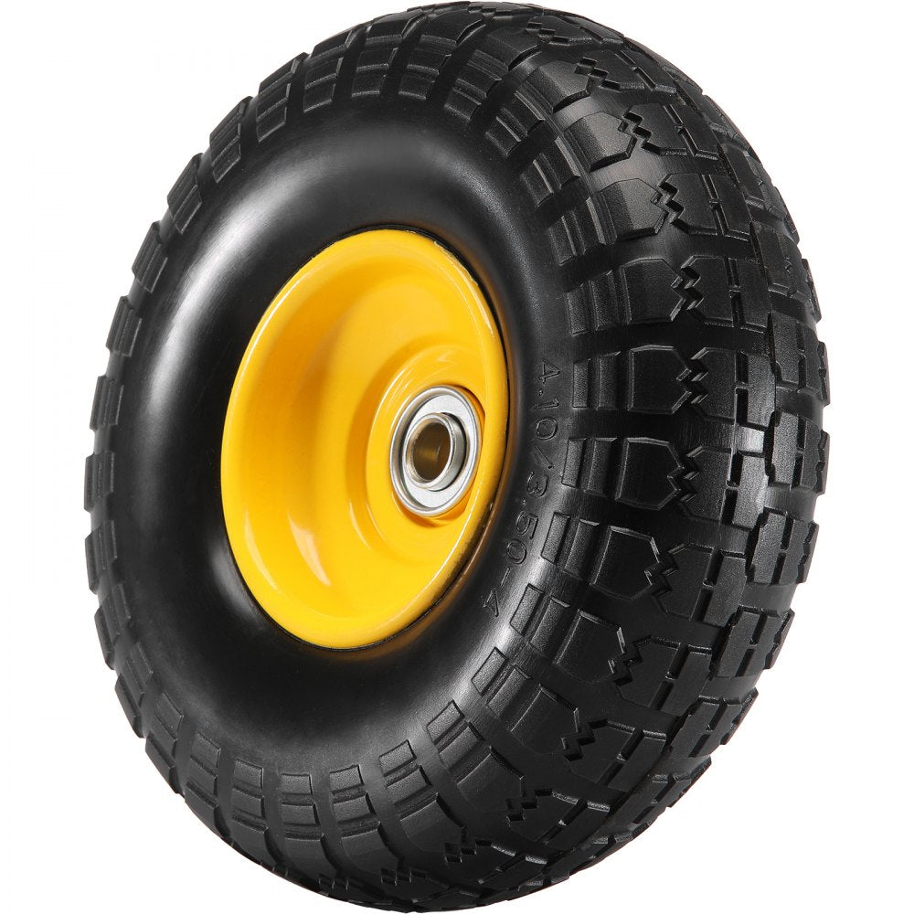CJPU0080 - Heavy-Duty 10" Solid PU Flat-Free Tires, 400 lbs Load Capacity