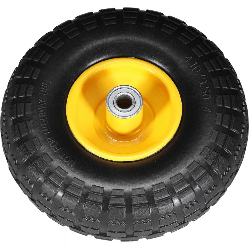 CJPU0080 - Heavy-Duty 10" Solid PU Flat-Free Tires, 400 lbs Load Capacity