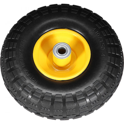 CJPU0080 - Heavy-Duty 10" Solid PU Flat-Free Tires, 400 lbs Load Capacity