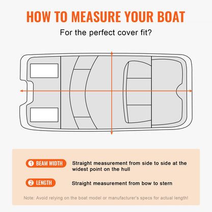 SXYFQCZ19-20 - Heavy-Duty 19'-20' Waterproof Pontoon Boat Cover with Adjustable Straps