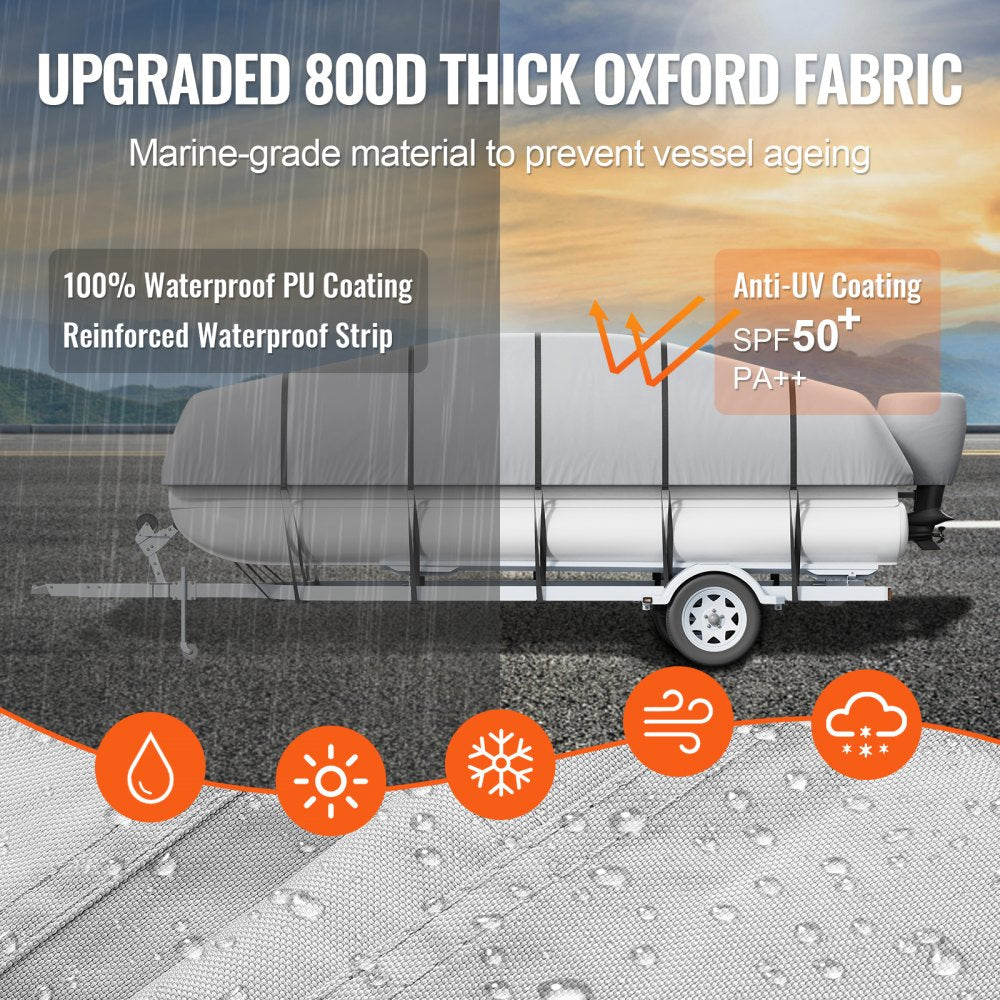 SXYFQCZ23-24 - 23'-24' Waterproof Pontoon Cover, Heavy-Duty Oxford Cloth
