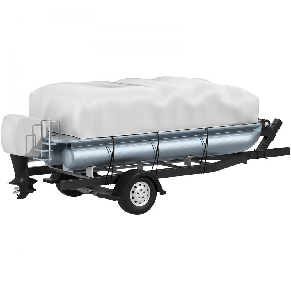 21-24 FT Pontoon Boat Cover - Heavy-Duty 600D Fabric, 24.3 x 11.8 ft