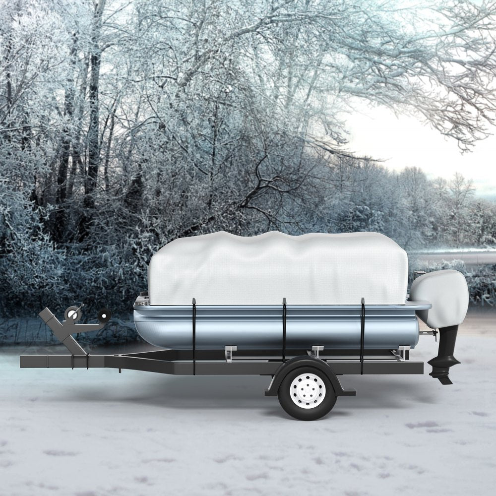 17-20 FT Pontoon Boat Cover - All-Weather Protection with Reinforced Straps