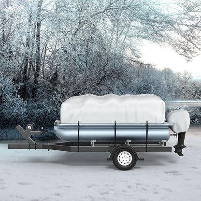 17-20 FT Pontoon Boat Cover - All-Weather Protection with Reinforced Straps