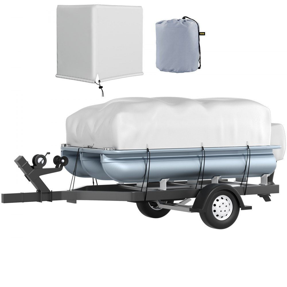 17-20 FT Pontoon Boat Cover - All-Weather Protection with Reinforced Straps