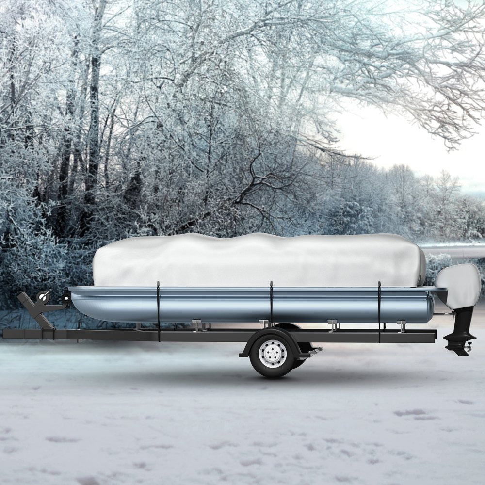 25-28 FT Pontoon Boat Cover - Durable 600D Oxford Fabric with Secure Fit