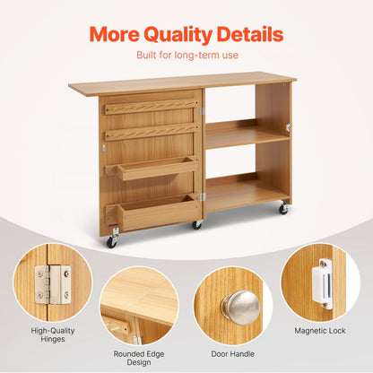 HL20240801 - 46" Folding Sewing Table with Storage & Weight Capacity of 88 lbs