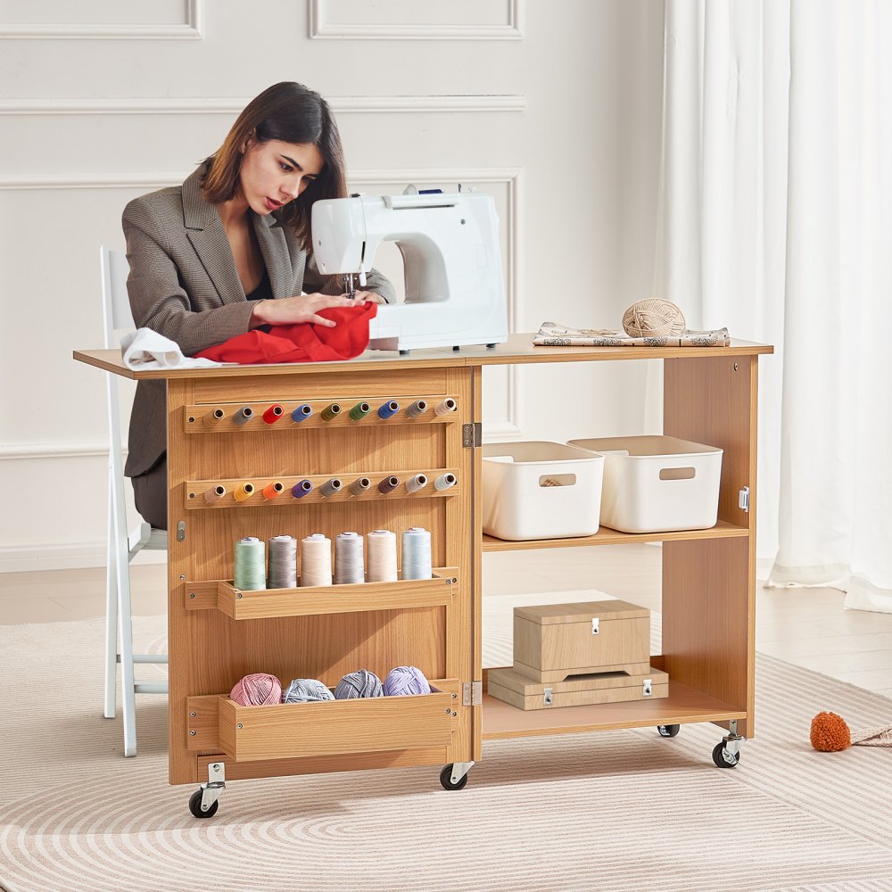 HL20240801 - 46" Folding Sewing Table with Storage & Weight Capacity of 88 lbs