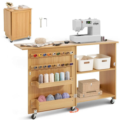 HL20240801 - 46" Folding Sewing Table with Storage & Weight Capacity of 88 lbs