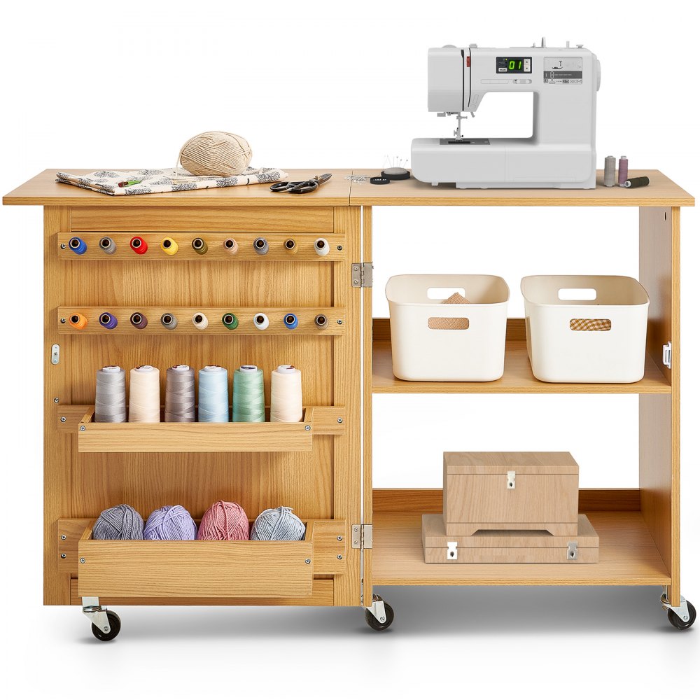 HL20240801 - 46" Folding Sewing Table with Storage & Weight Capacity of 88 lbs