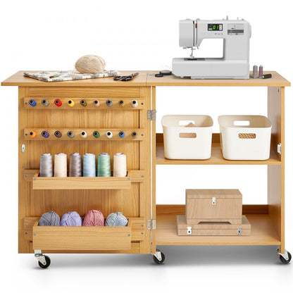 HL20240801 - 46" Folding Sewing Table with Storage & Weight Capacity of 88 lbs