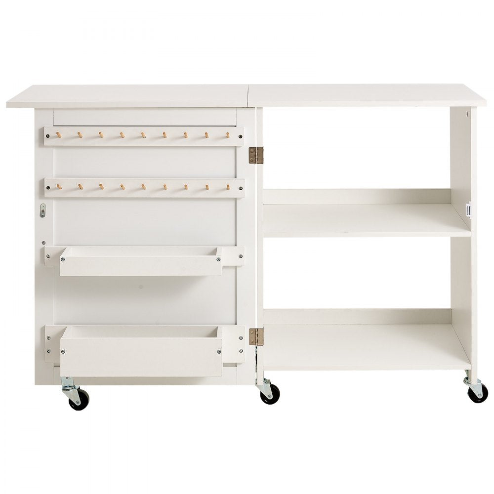 HL20240800 - 46" Folding Sewing Table with Storage Compartments