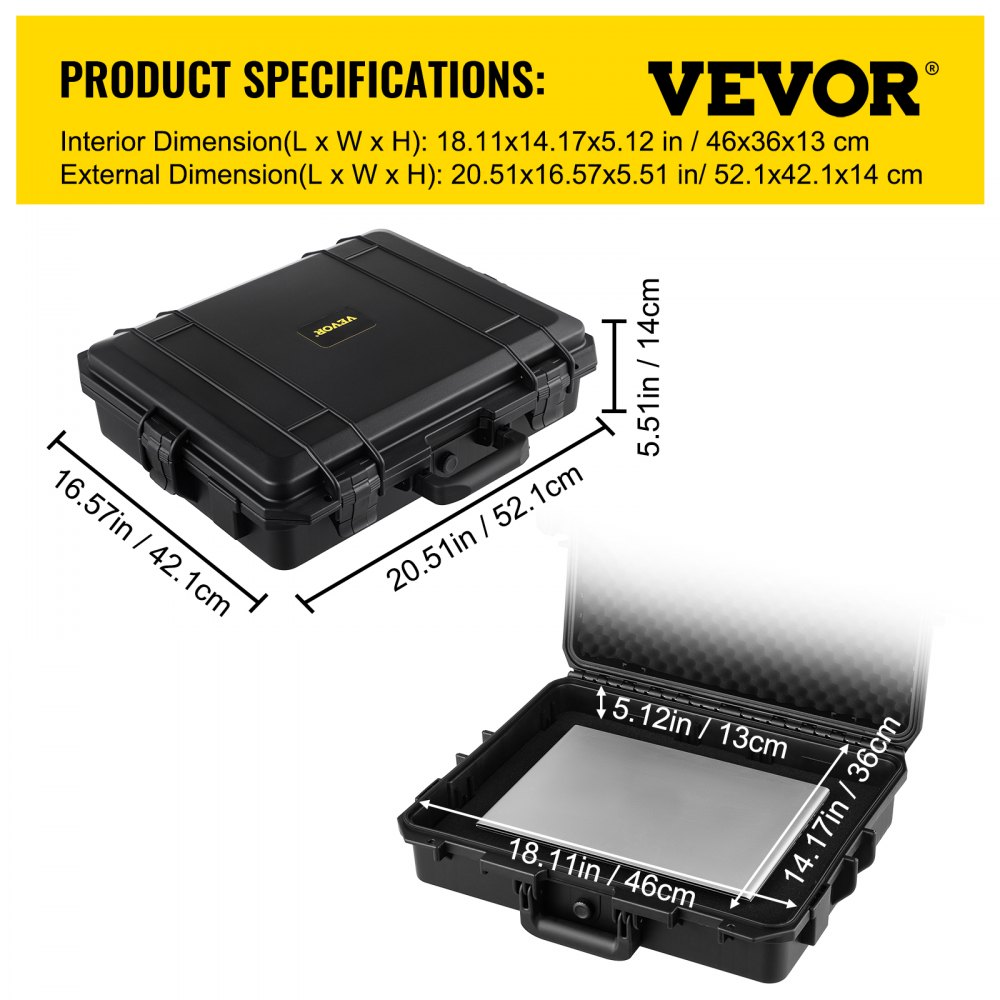 YF-4636 - Durable Waterproof Hard Case 20.51" x 16.57" for Electronics