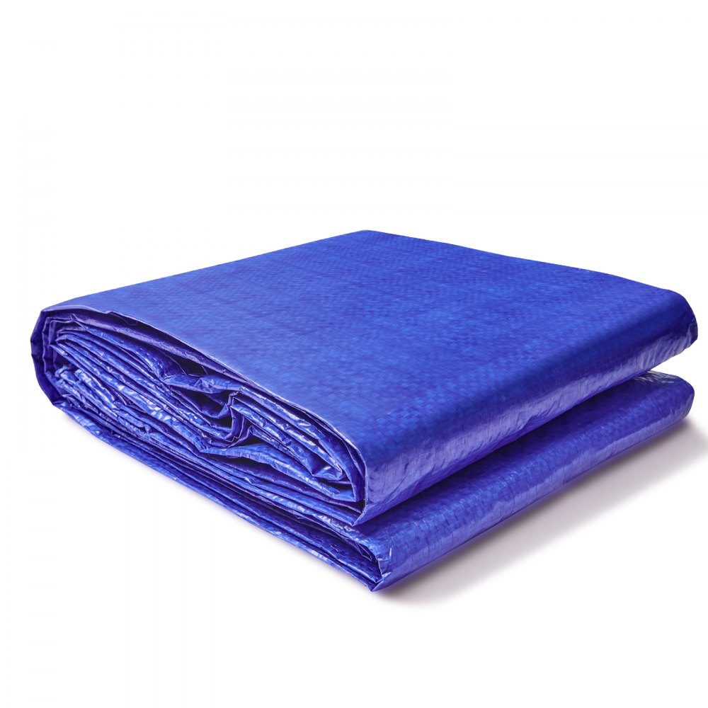 010970250496 - 10x12 ft Waterproof Poly Tarp, Rip-Proof & Easy to Secure