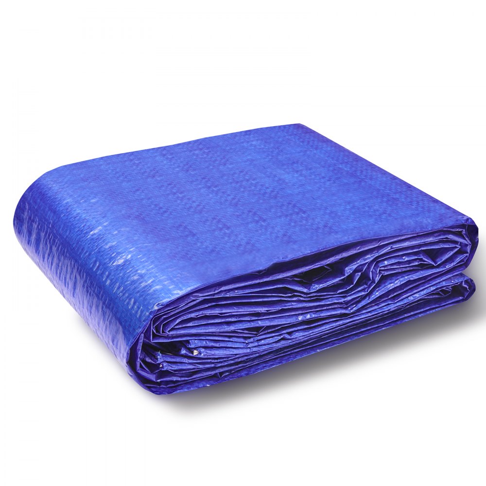 010970250496 - 10x12 ft Waterproof Poly Tarp, Rip-Proof & Easy to Secure