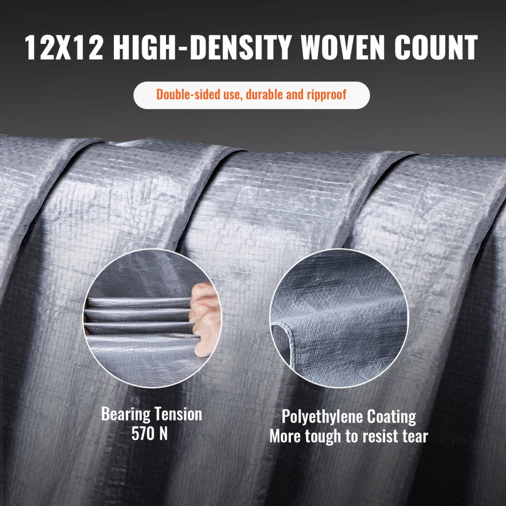 010862517071 - 10x12 ft Waterproof Poly Tarp with UV Resistance