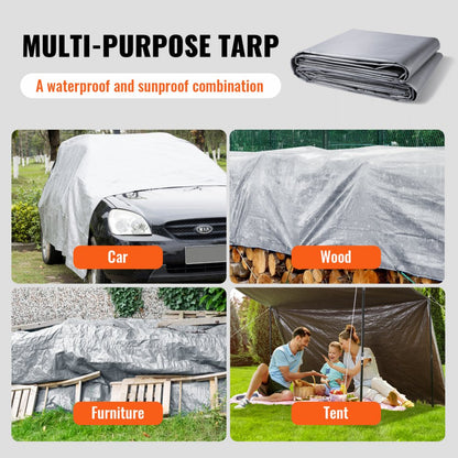 010862517071 - 10x12 ft Waterproof Poly Tarp with UV Resistance