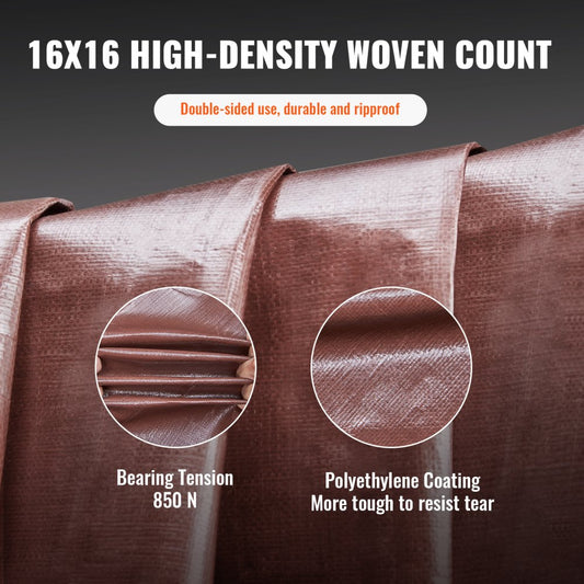 010516579069 - 10x12 ft 16-Mil Heavy-Duty Waterproof Tarp Cover