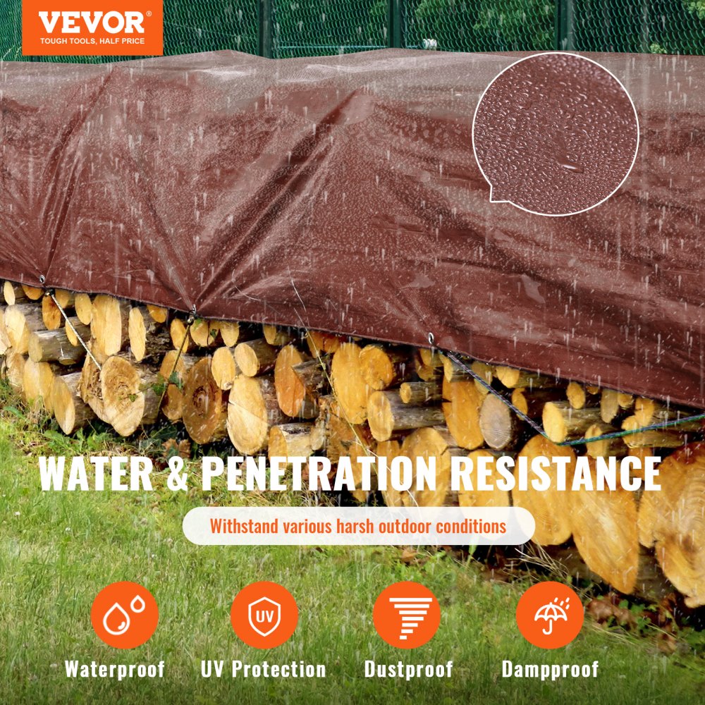 010421621613 - 12x16 ft UV Resistant Heavy-Duty Waterproof Tarp