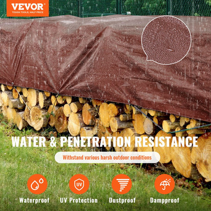 010421621613 - 12x16 ft UV Resistant Heavy-Duty Waterproof Tarp