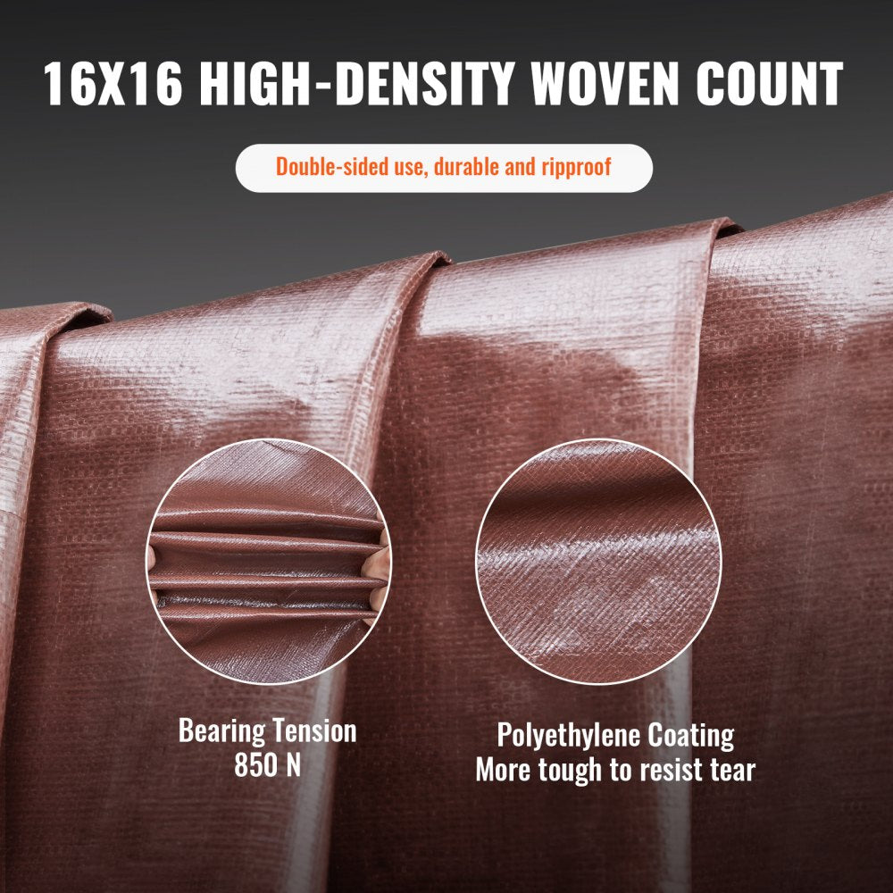 010421621613 - 12x16 ft UV Resistant Heavy-Duty Waterproof Tarp