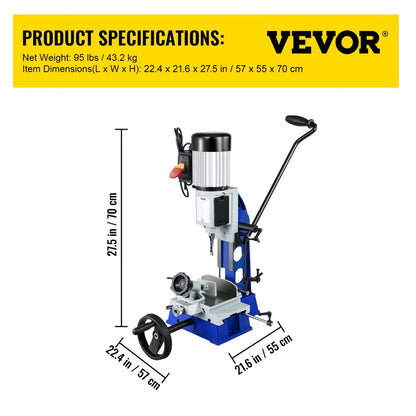 MS3816R - VEVOR 1/2" Mortise Machine with Adjustable Depth and Swiveling Base