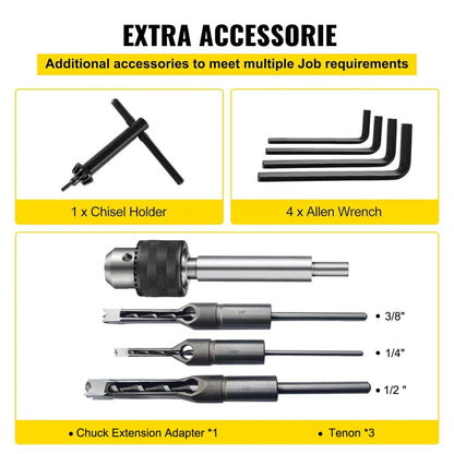 MS36127A3 - Heavy-Duty Cast Iron Mortise Machine for Woodworking
