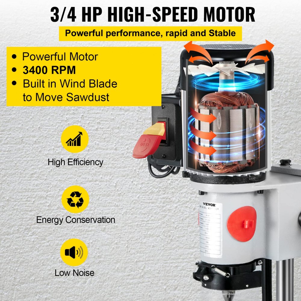 MS36127A3 - Heavy-Duty Mortise Machine with 3400 RPM Speed