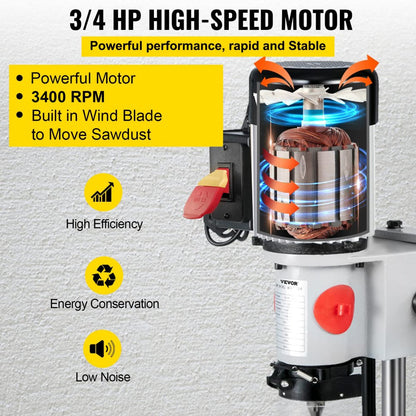 MS36127A3 - Heavy-Duty Mortise Machine with 3400 RPM Speed