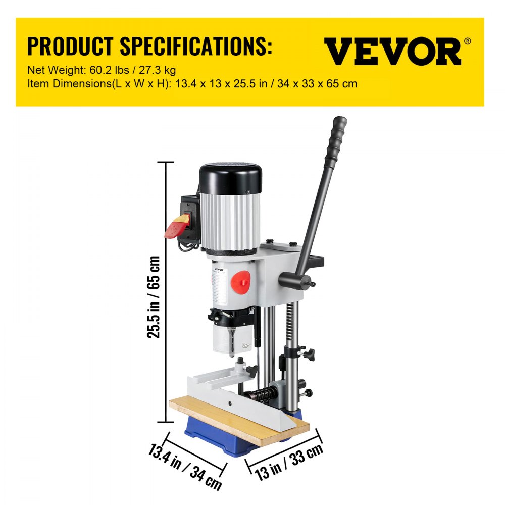 MS36127A3 - Heavy-Duty Mortise Machine with 3400 RPM Speed