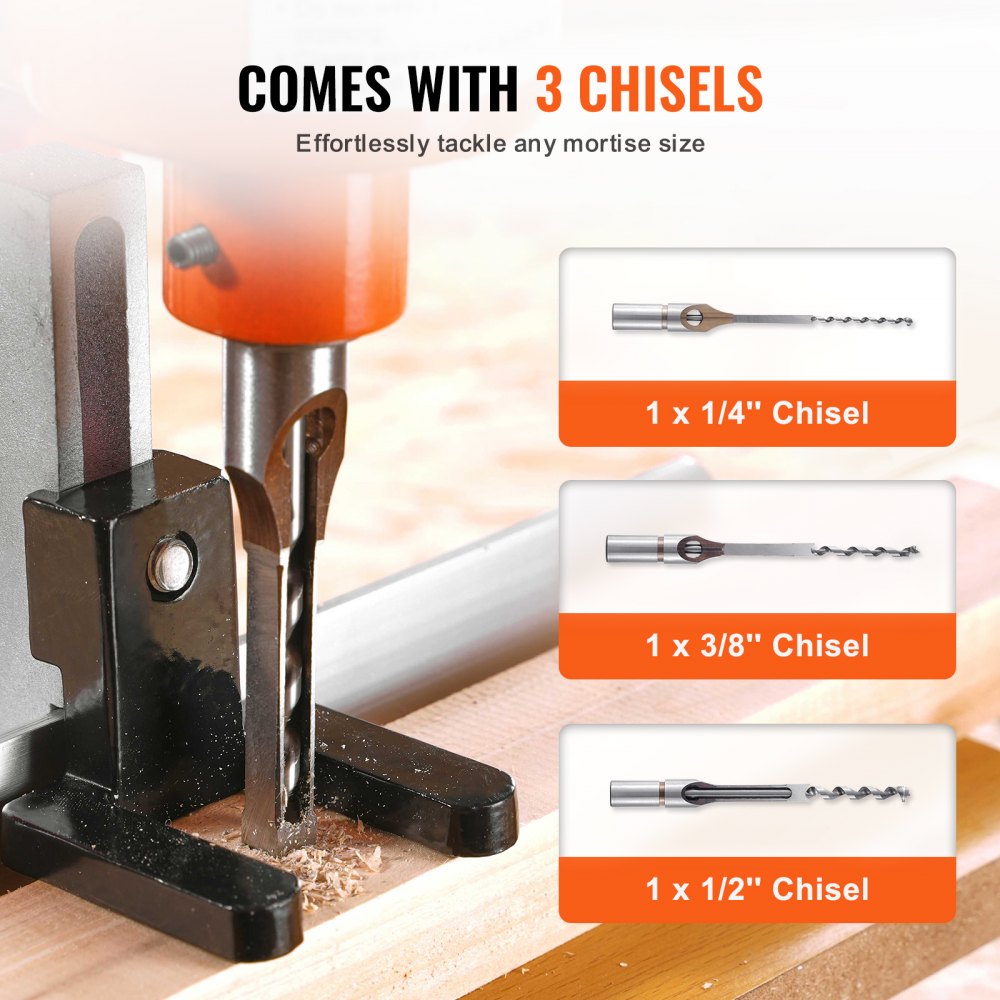 MS36127 - Sturdy Benchtop Mortise Machine with Safety Features