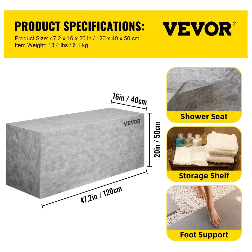 VV-FSLYD-S47.2 - Waterproof Tile Shower Seat for Comfortable Bathing